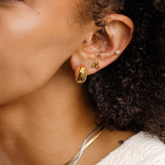 Gilded Minimalist Stud Set