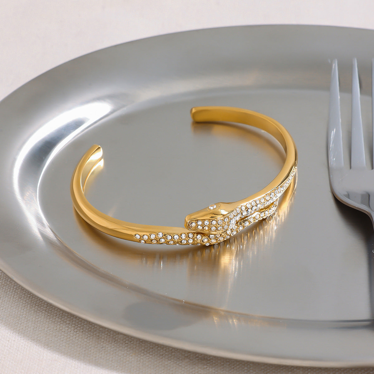 Glistening Serpent Cuff Bracelet