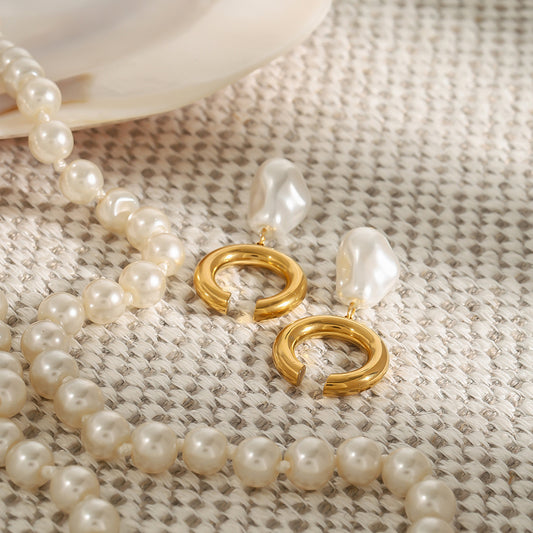 Baroque Pearl Cuffs Earrings