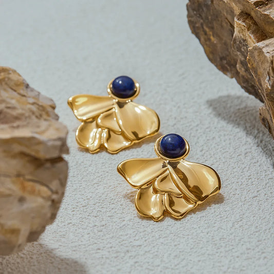 Lapis Flora Earrings