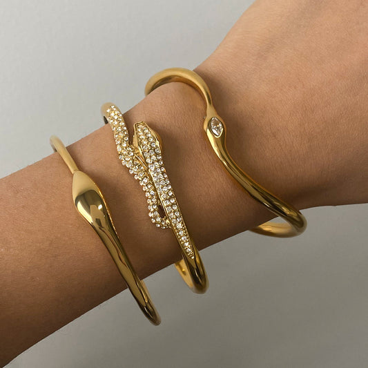 Glistening Serpent Cuff Bracelet