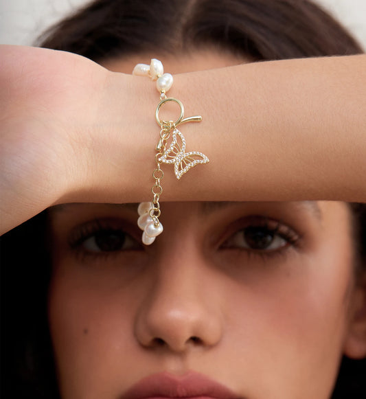 Butterfly Pearl Bracelet