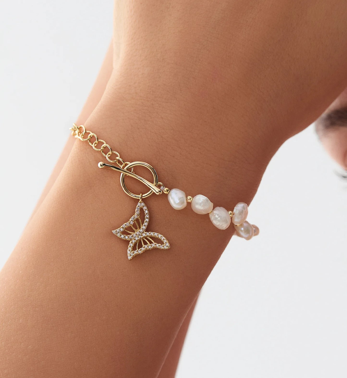 Butterfly Pearl Bracelet