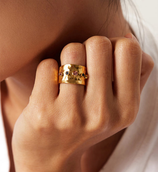 Textured Cosmic Cuff Ring