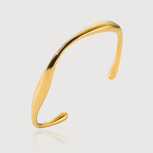 Sleek Curve Gold Cuff