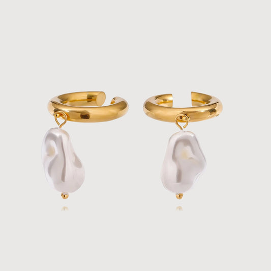 Baroque Pearl Cuffs Earrings