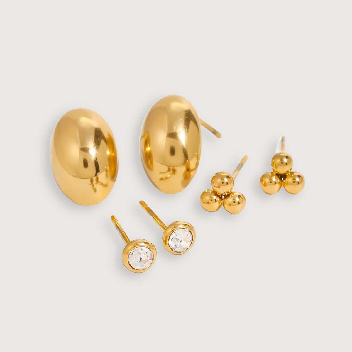 Gilded Minimalist Stud Set