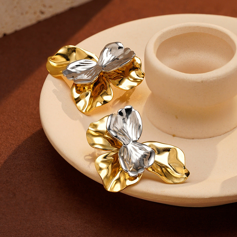 Bi-Metal Blossom Earrings