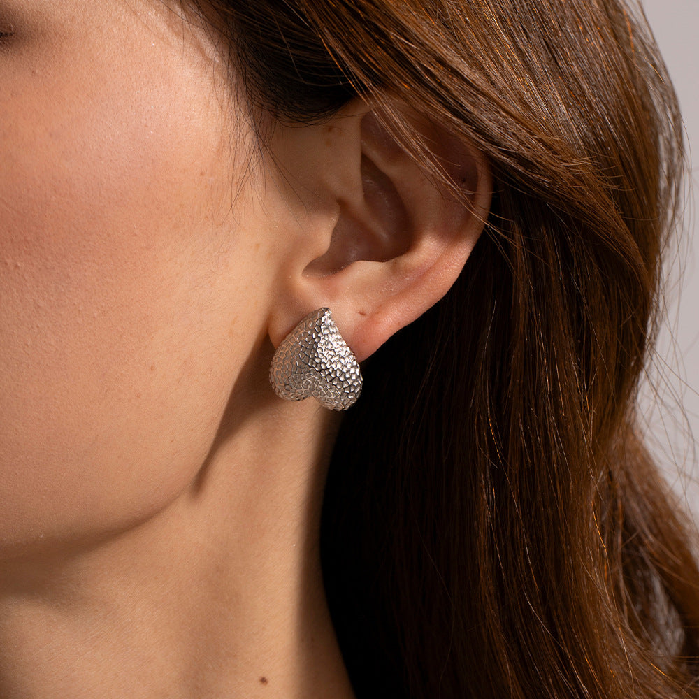 Hammered Metal Heart Earrings