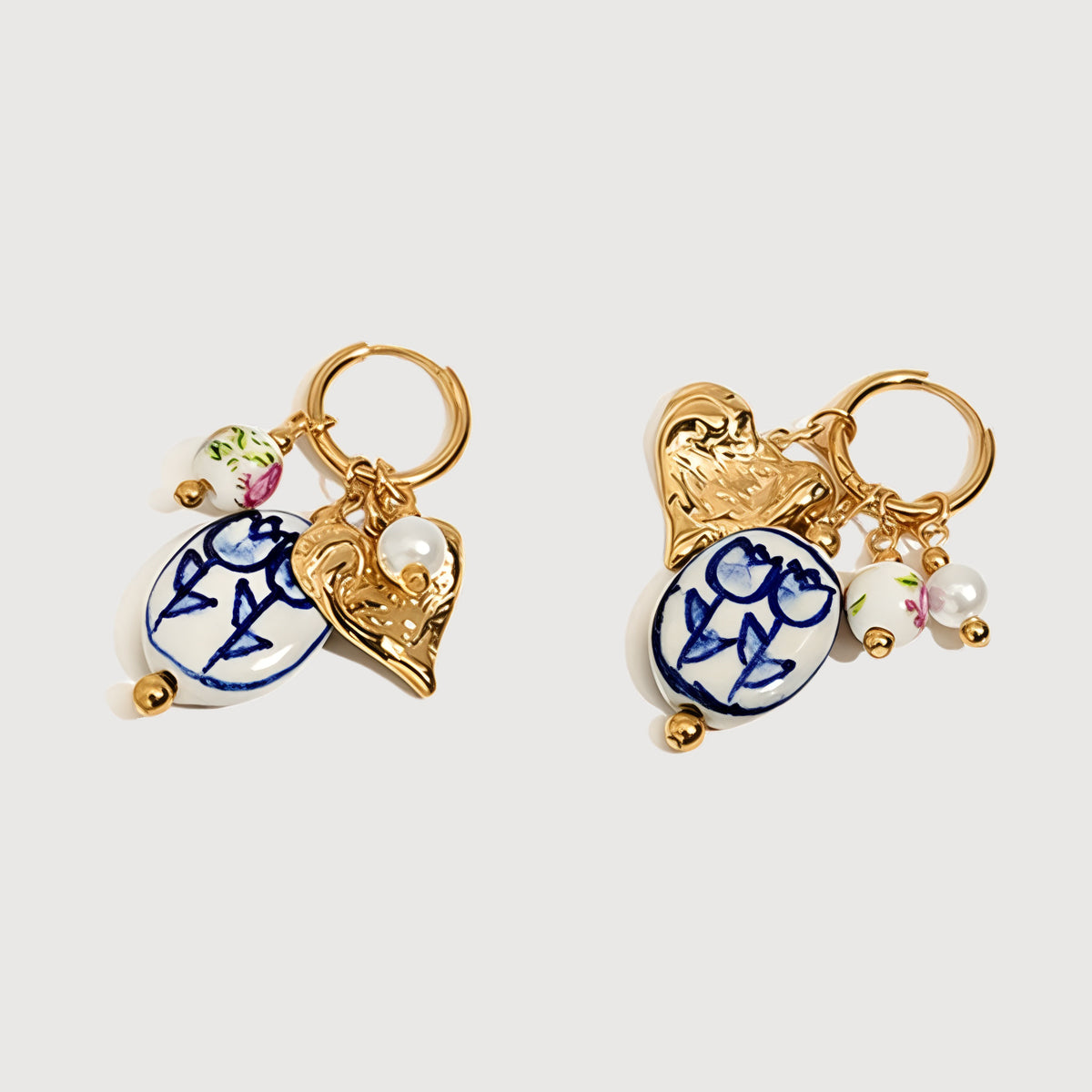 Chinoiserie Charm Hoops