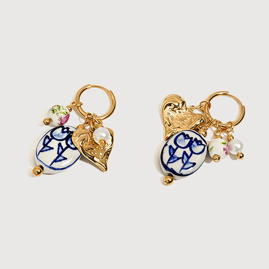 Chinoiserie Charm Hoops