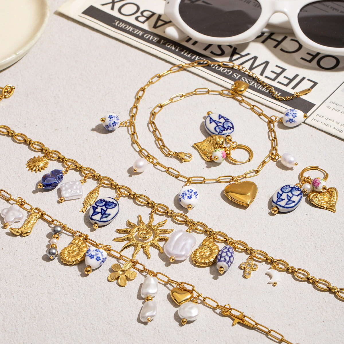 Chinoiserie Charm Hoops