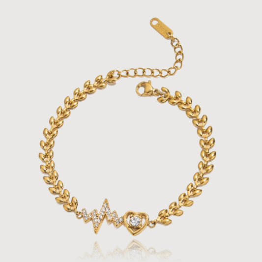 Wheat Grain Heartbeat Bracelet