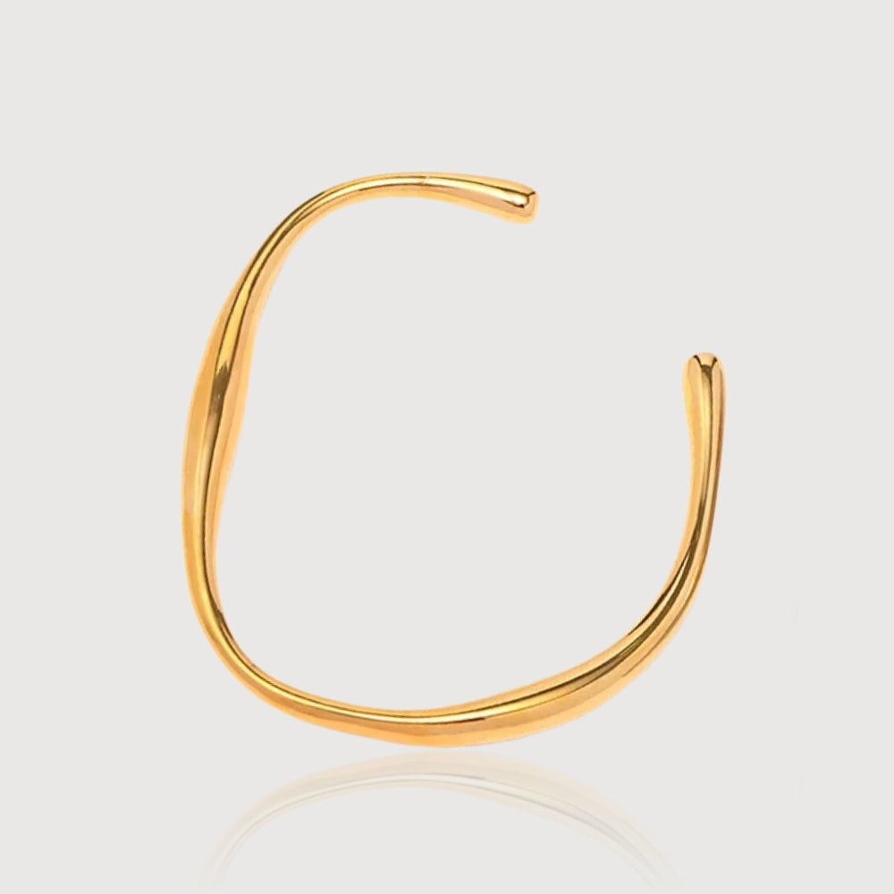 Sleek Curve Gold Cuff