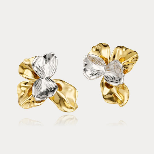 Bi-Metal Blossom Earrings