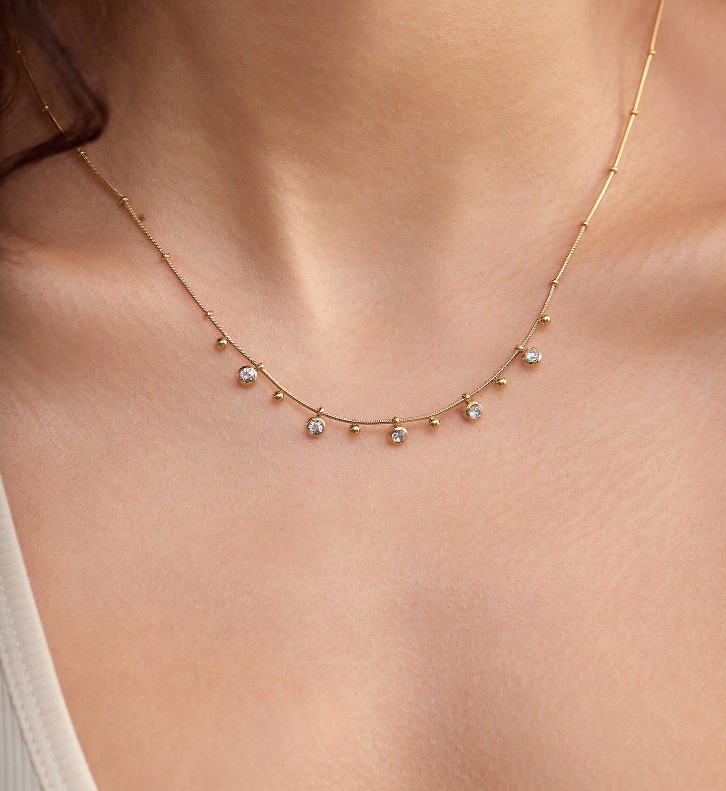 Mini Gemstone Chain Necklace