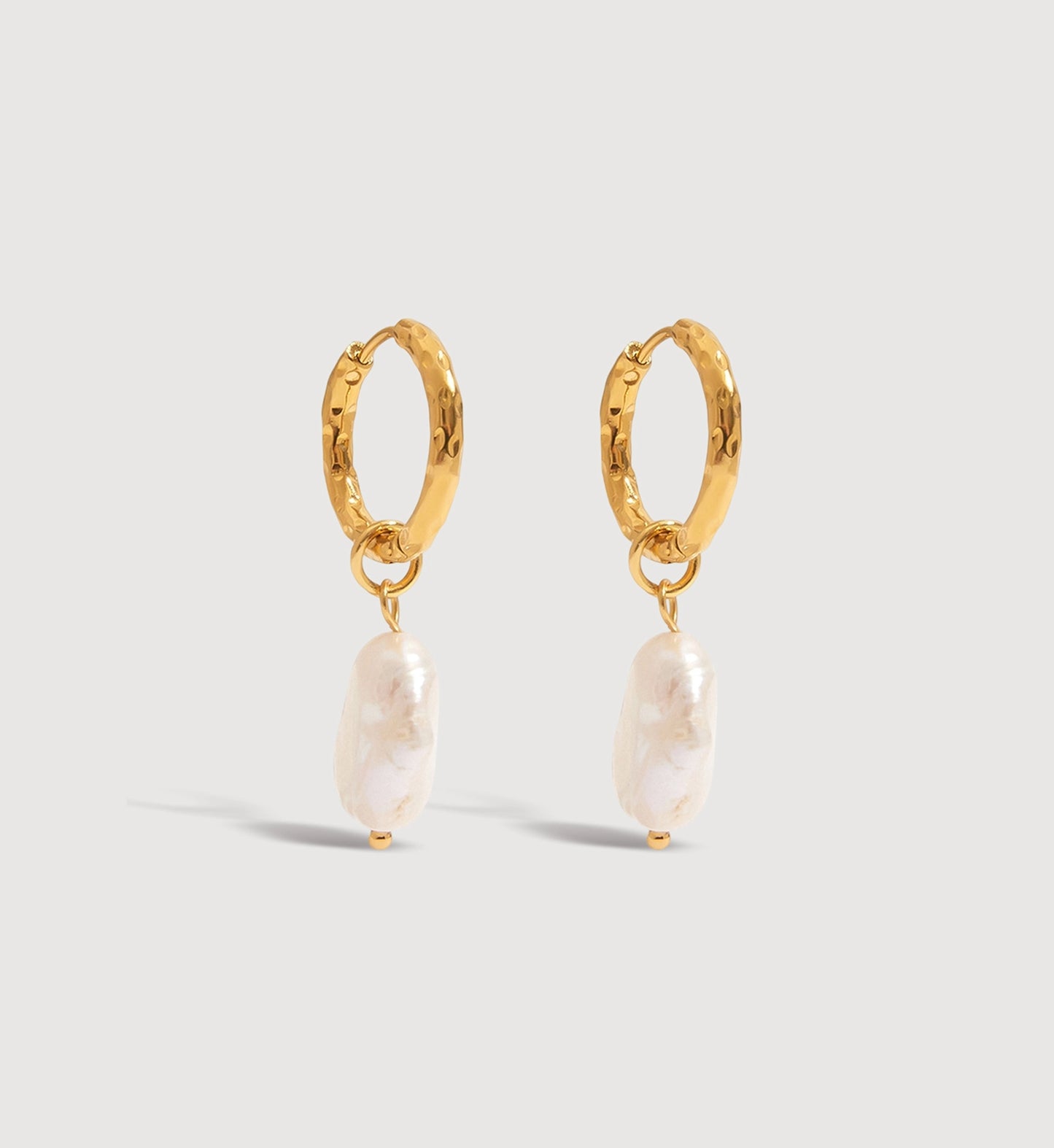 Baroque Pearl Hoop Earrings