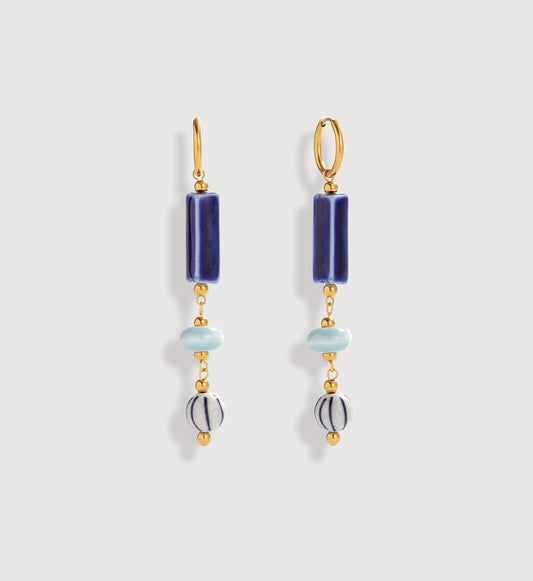 Coastal Ceramic Dangle Earrings