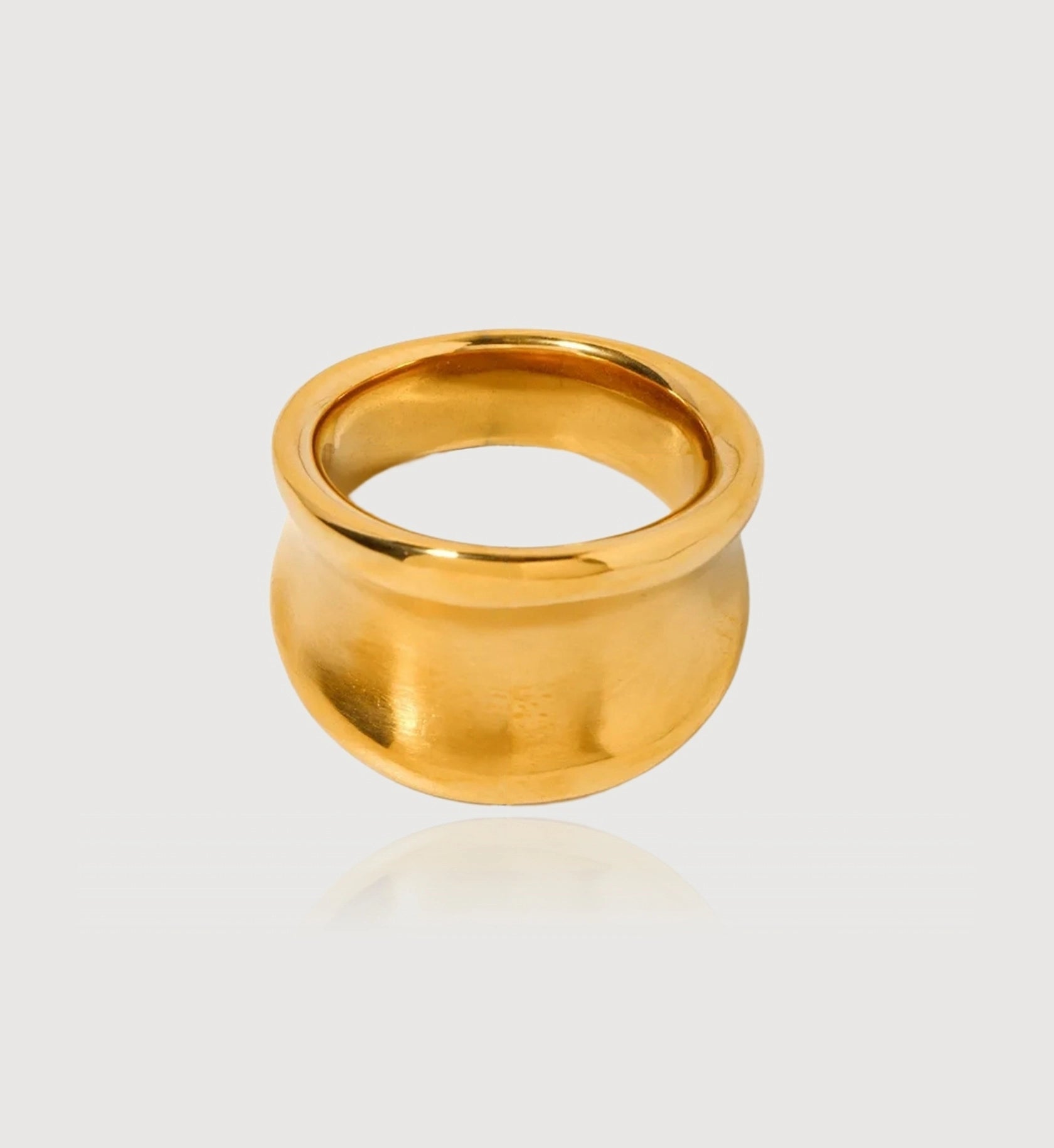 Waterproof stainless steel Dome Luxe Ring in light gray background by Liora Senar