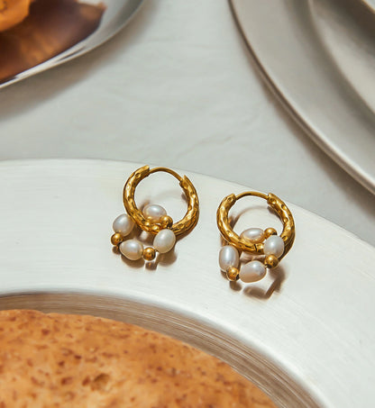 Pearl Hoops & Cuff Earrings Bundle