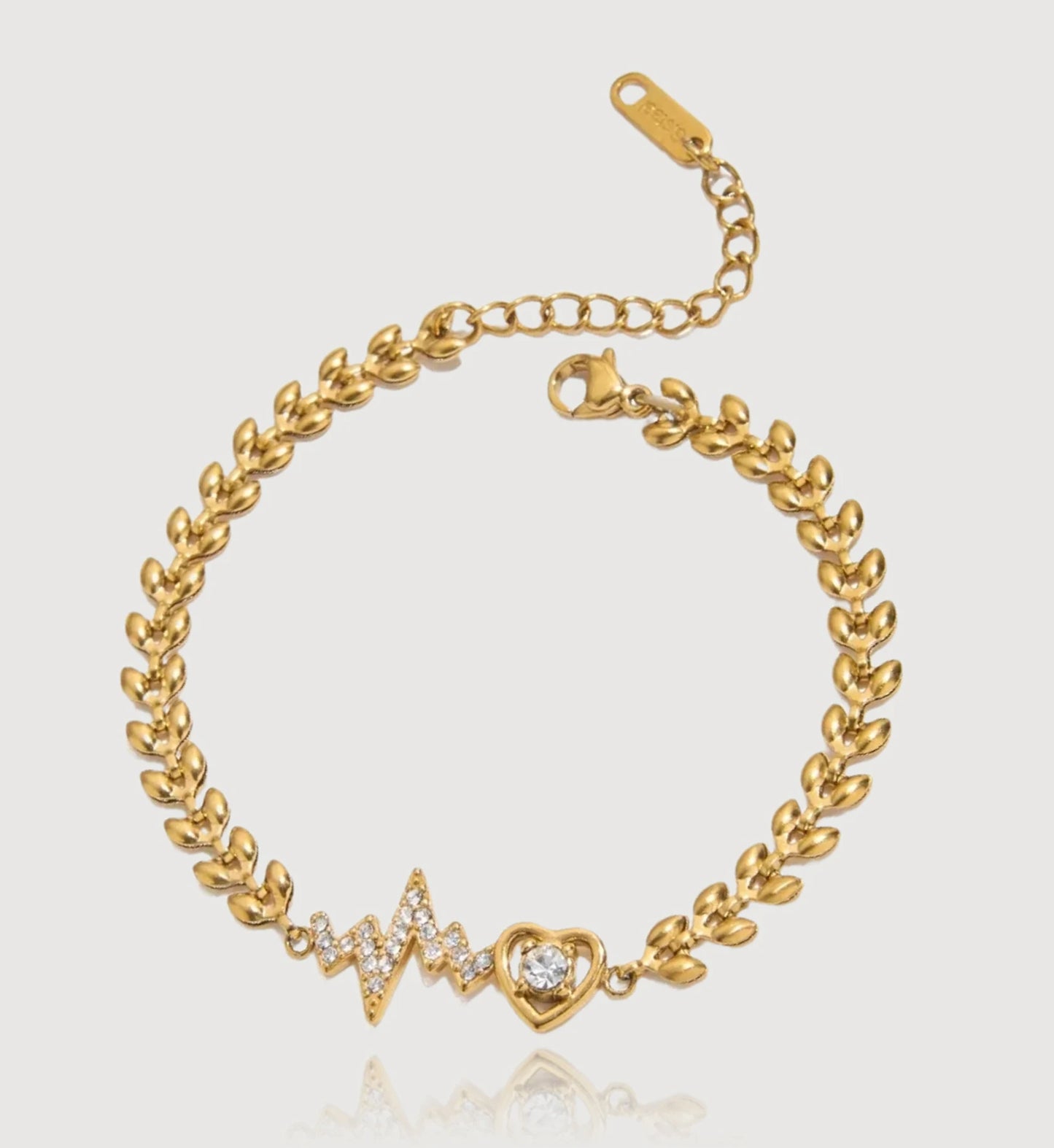 Wheat Grain Heartbeat Bracelet