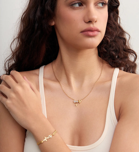 Geometric Pulse Necklace & Bracelet Bundle