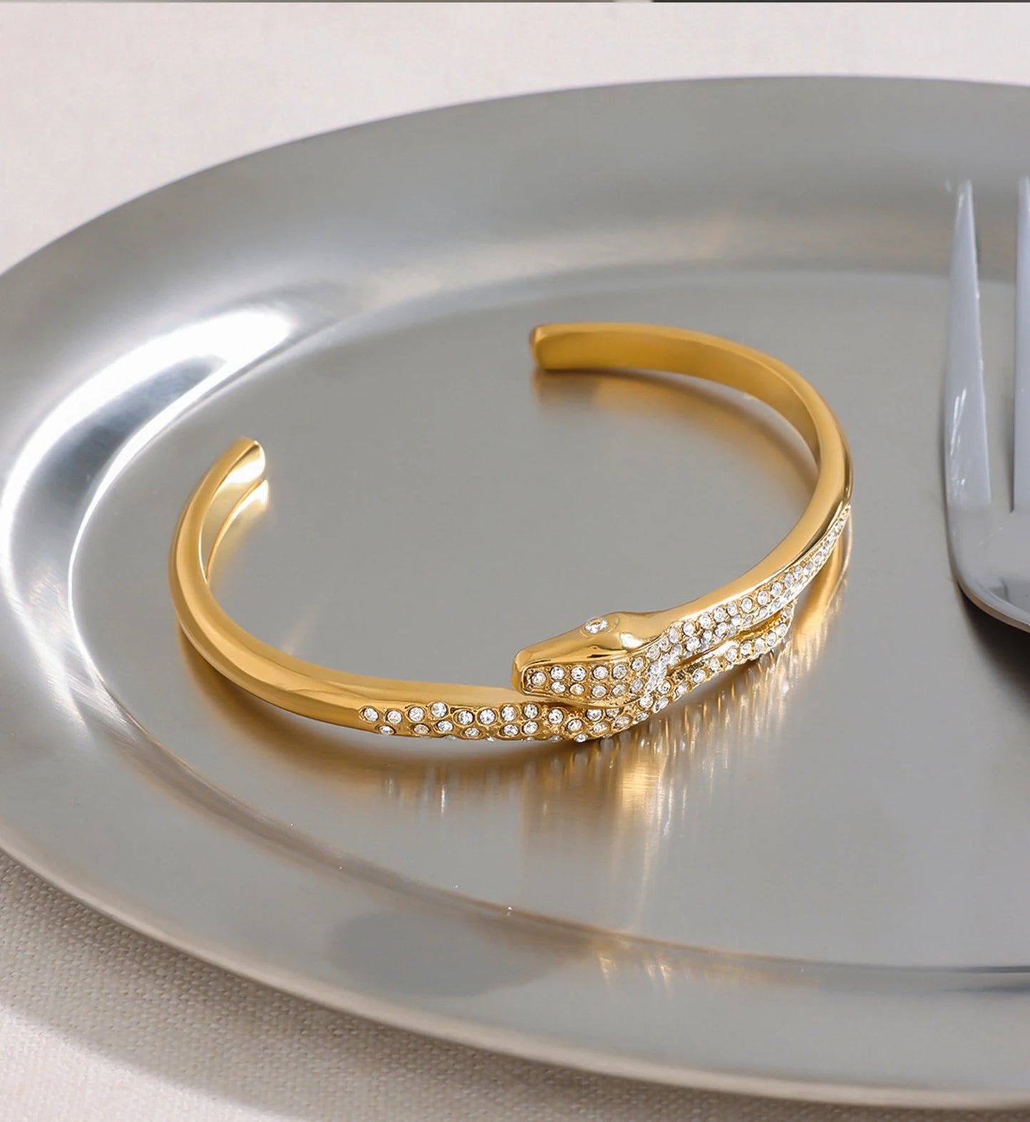 Glistening Serpent Cuff Bracelet