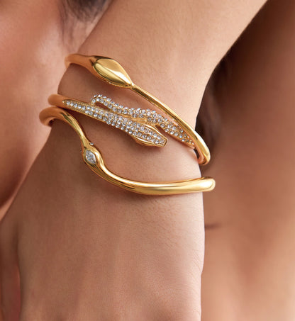 Glistening Serpent Cuff Bracelet
