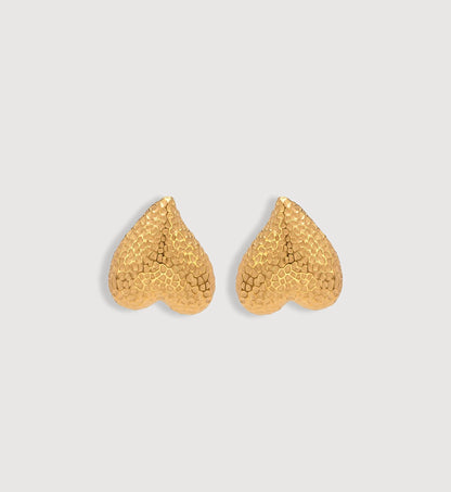 Hammered Metal Heart Earrings