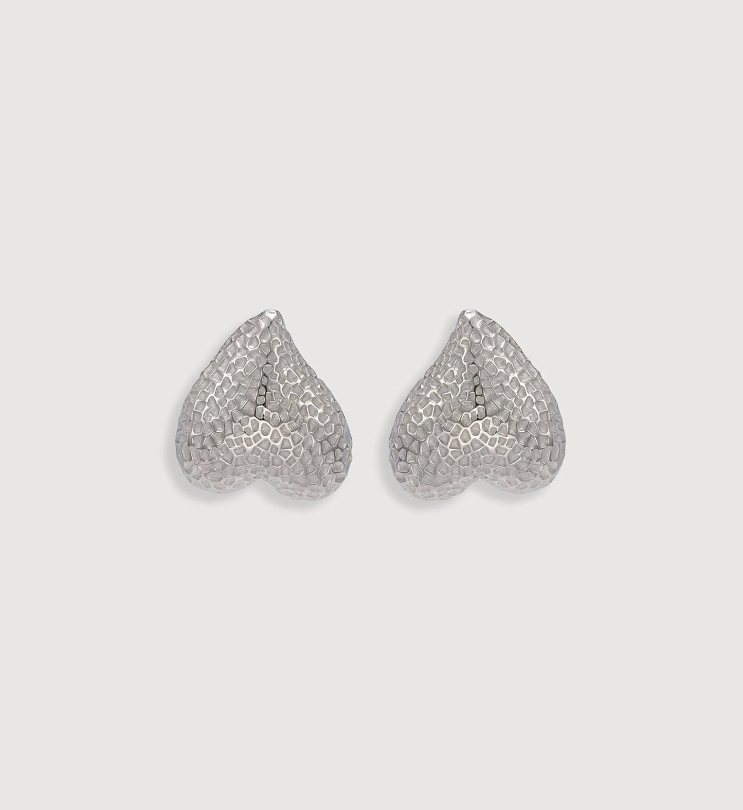 Hammered Metal Heart Earrings