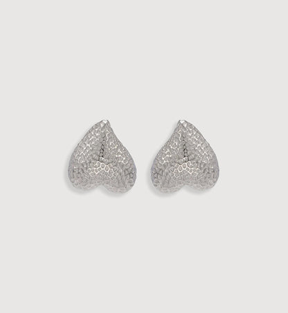 Hammered Metal Heart Earrings