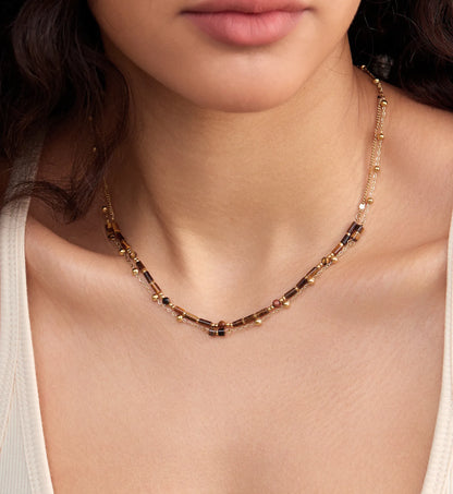 Layered Tiger Eye Stone Necklace