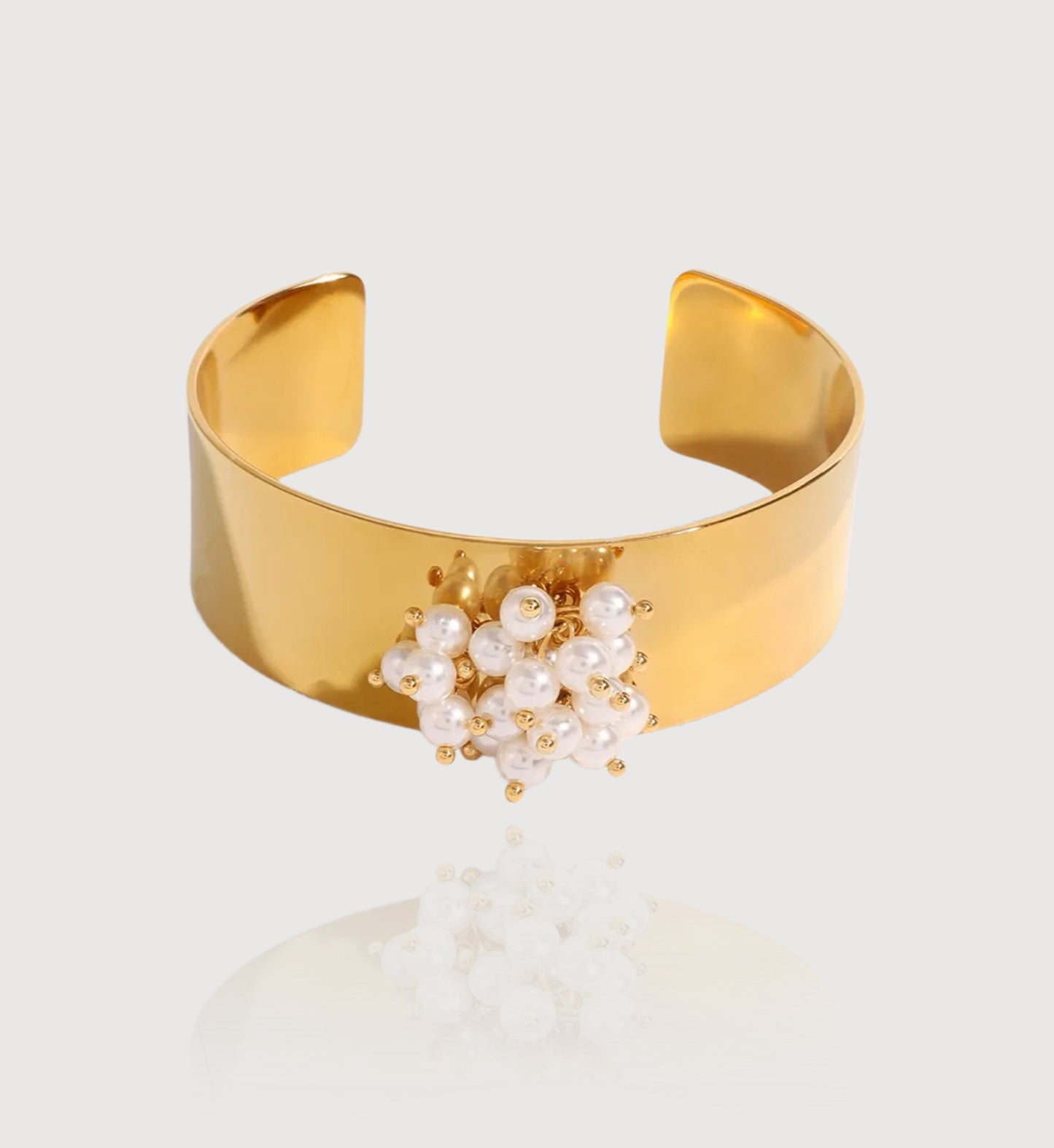 Pearl-Bloom Cuff Bracelet
