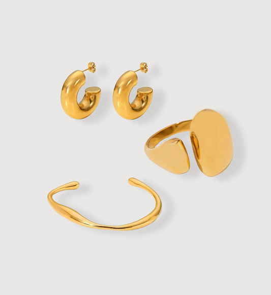 Sculpted Gold Trio Collection