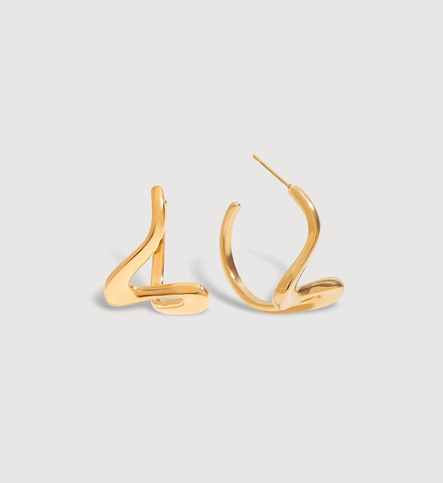 Sculpted Heart Hoop Earrings