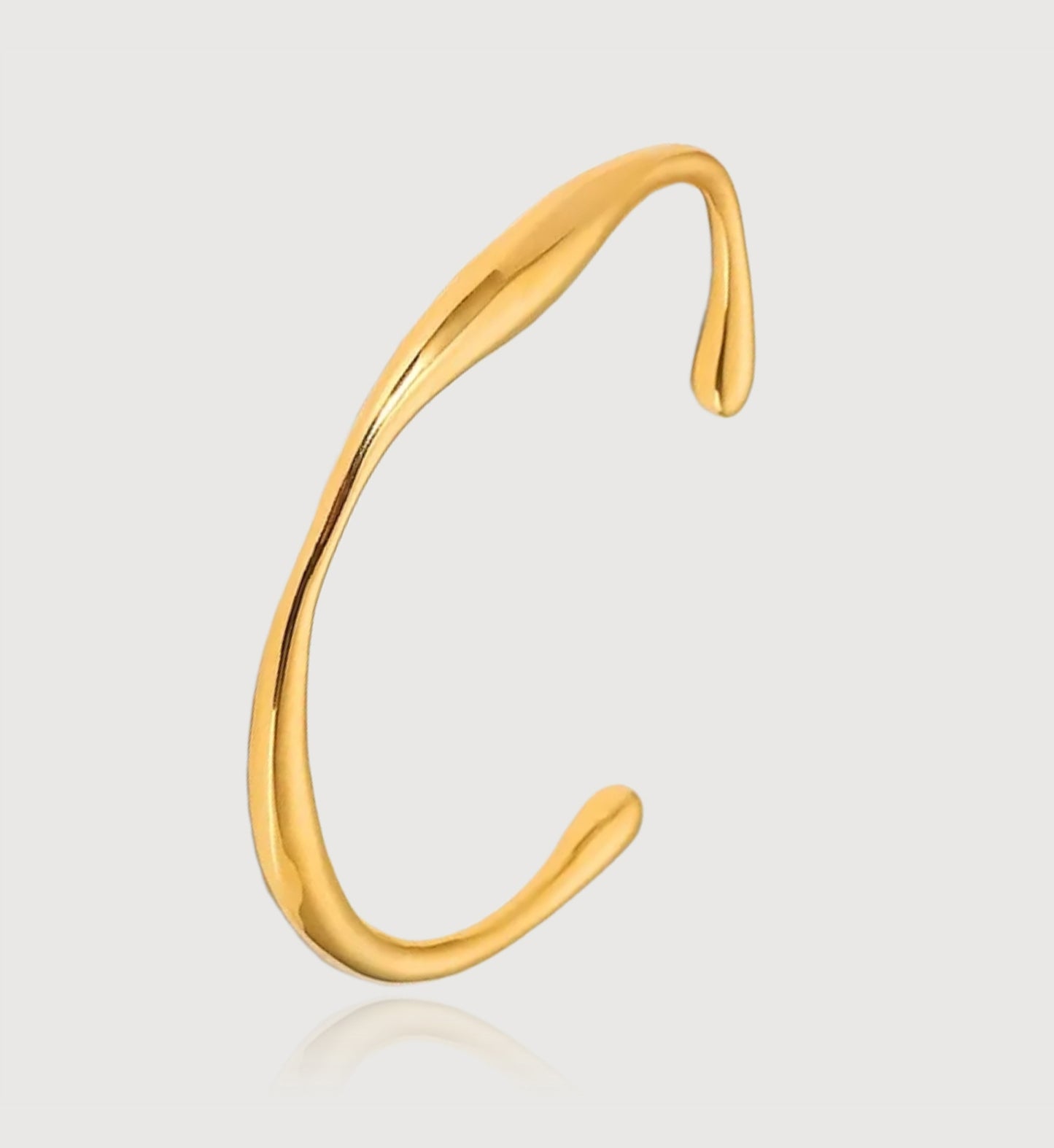 Sleek Curve Gold Cuff
