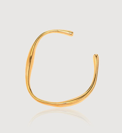 Sleek Curve Gold Cuff