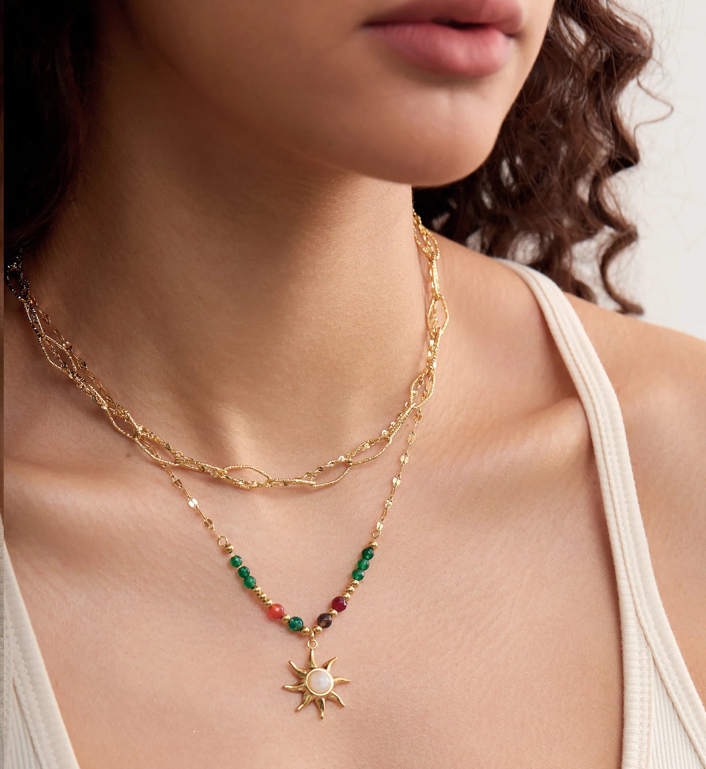 Sun Rainbow Layered Necklace Bundle