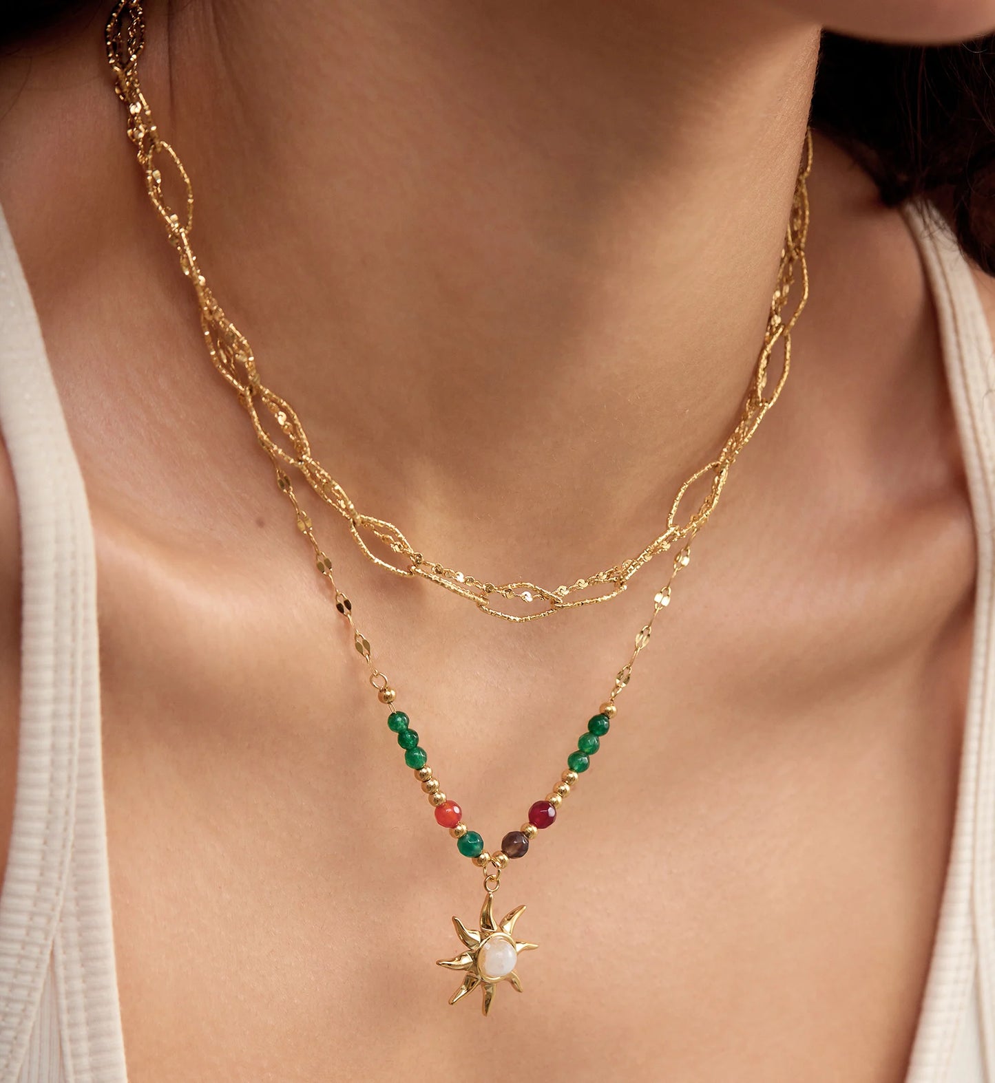 Sun Rainbow Layered Necklace Bundle