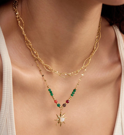 Sun Rainbow Layered Necklace Bundle