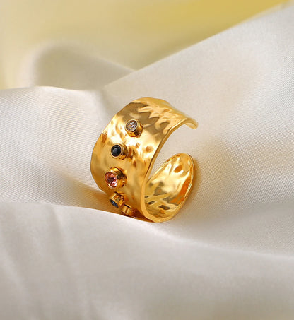 Textured Cosmic Cuff Ring