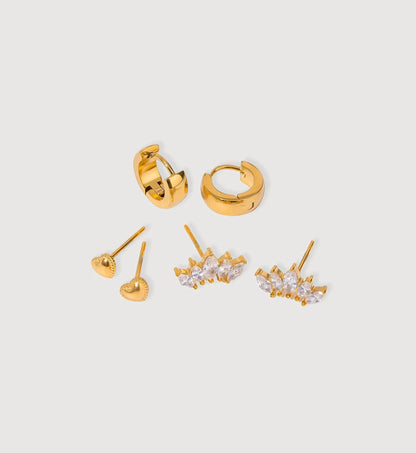 Versatile Heart Earrings Set