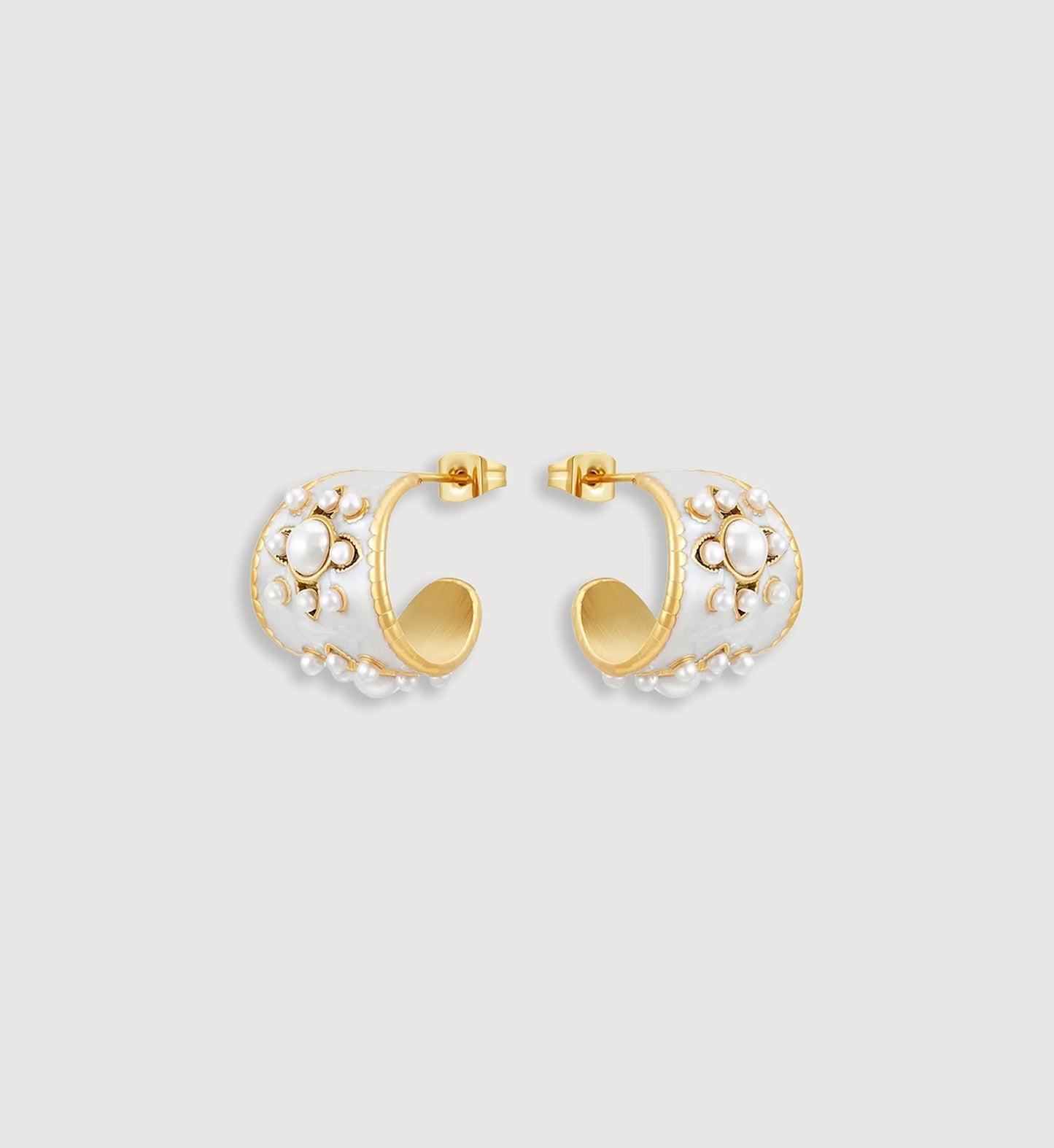 Vintage Drip Oil Pearl Earrings