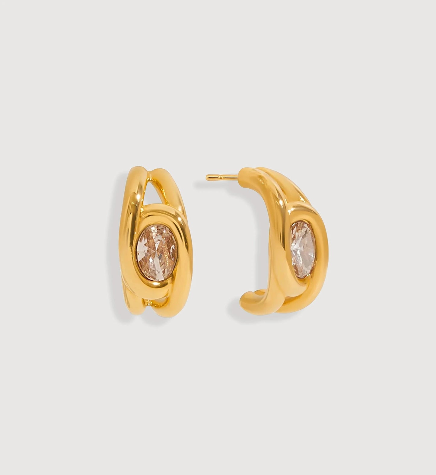 Zirconia Loop Earrings