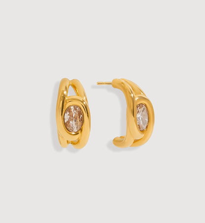 Zirconia Loop Earrings